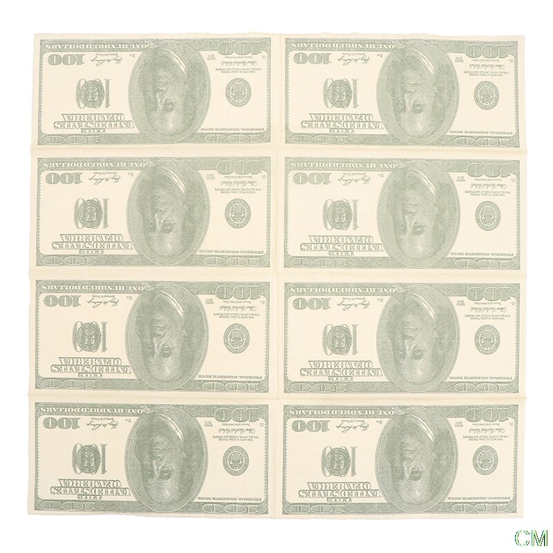 20Pcs Grappige 100Usd Gedrukt Papier Servetten Dikke Wc Bad Tissue Papier