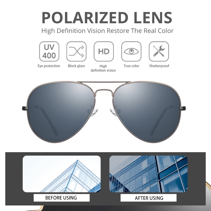 Pro acme klassisk pilot polariserede solbriller til mænd kvinder ultra-lys ramme kørsel solbriller  uv400 beskyttelse  pc1167