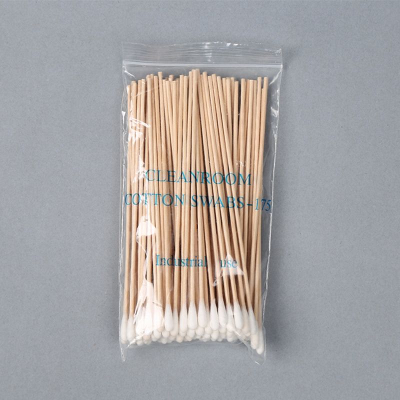 200Pcs 15CM Long Wooden Handle Cotton Swab Single-Head Q-Tips Ear Nose Cleaning Sterile Sticks Makeup Applicator Remove Tool