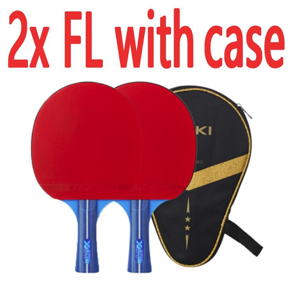 Loki  x2 bordtennisracket set 2 st nybörjare bordtennisfladdermus finnar i pingisracket av gummi med fodral: Flx 2 med 1 fodral
