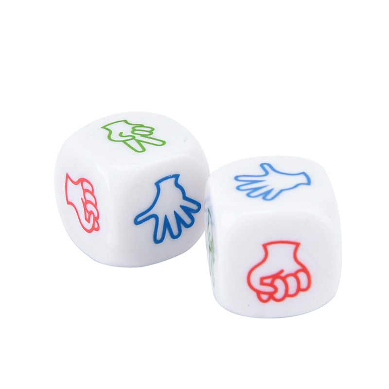 Lustige 2Pcs Finger Ratespiel Dice Rock Paper Scissors Spiel Spielzeug Schere Stein T-boson Familie Party Bord Spiele