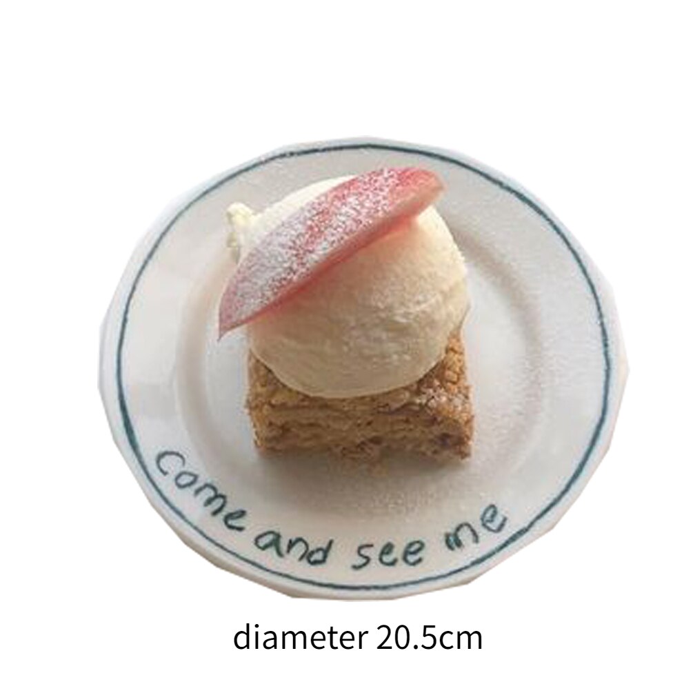 LadyCC-plato calefactor de cerámica para comida, vajilla de cerámica, platos de cena, plato de pastel, plato de fruta, plato Kawaii: D