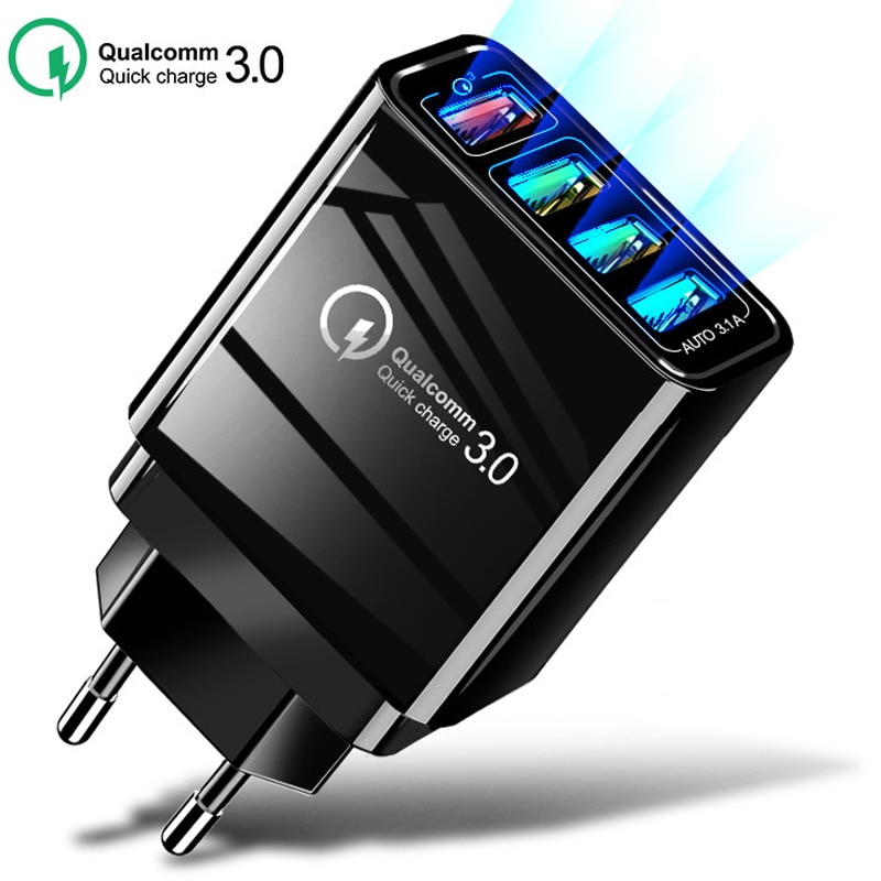 48W USB Quick Charge for iphone 7 8 Mobile Phone Fast Charger Charging Tablet QC 3.0 Fast Wall Charger US EU UK Plug Adapte