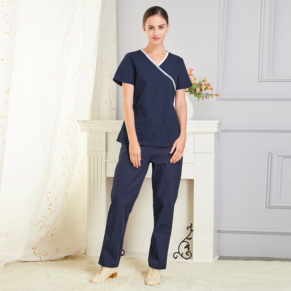 Travailleur des services de santé travail Scrubs uniforme femmes beauté et santé gommages ensemble à manches courtes Spa uniforme laboratoire manteaux vêtements de travail vêtements