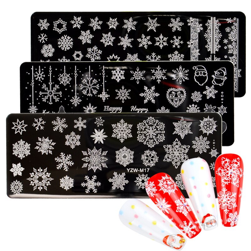 Nail Art Stamping Plate Flower Animal Lace Year Merry Christmas Nail Template Stamp Image Manicure Stencil