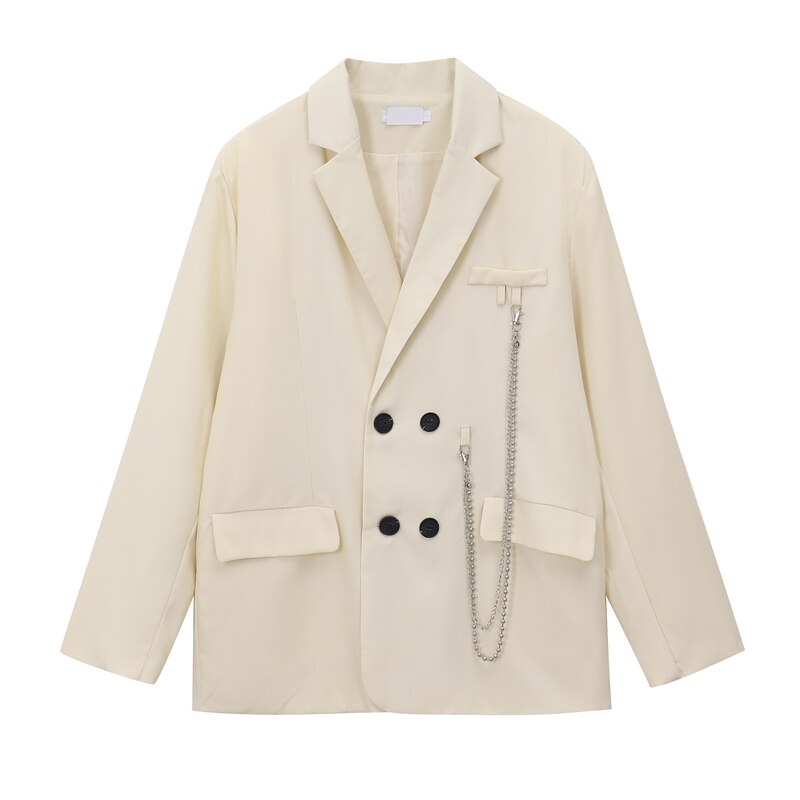 Casual damesjassen met dubbele rij knopen herfst winter vintage lange mouwen zakken dameskleding chique tops