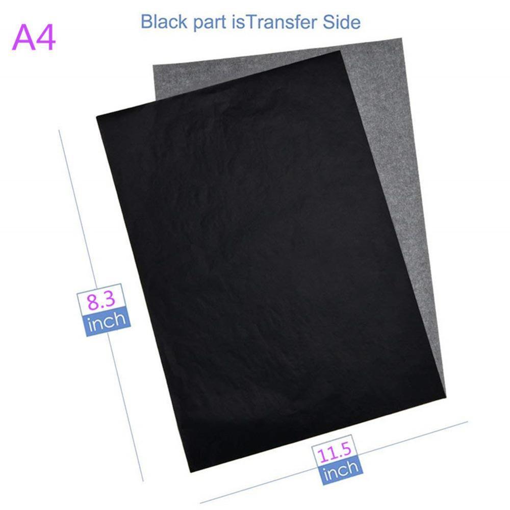 100Pcs/Set Black A4 Copy Carbon Paper Painting Tracing Painting Legible Painting Accessories Reusable Graphite Tracing Pape K8W0