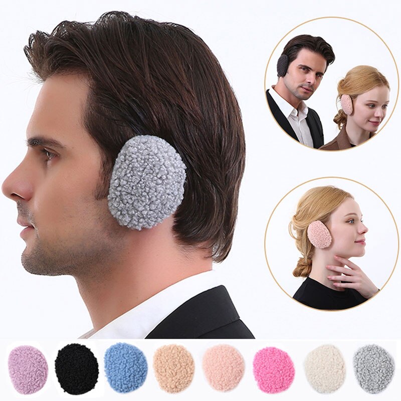 1Pair Bandless Ear Muffs Winter Thick Warm Fleece Ear Muffs Ear Covers Women Men Ourdoor Cold Weather Windproof Ear Warmer
