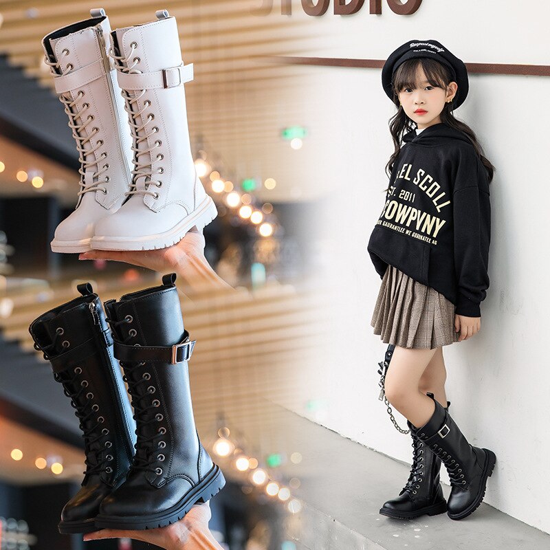 Stivali lunghi per bambini ragazze ginocchio moda calzini per bambini stivali da neve scarpe da ginnastica per bambini autunno inverno principessa scarpe sportivo per ragazze