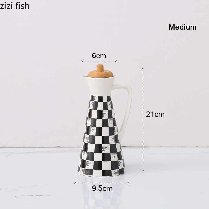 Ceramic Storage Bottle Hip Flask Kitchen Seasoning Bottle with Lid Household Pattern Snack Candy Storage Jar Cereal Dispenser: Storage bottle 5