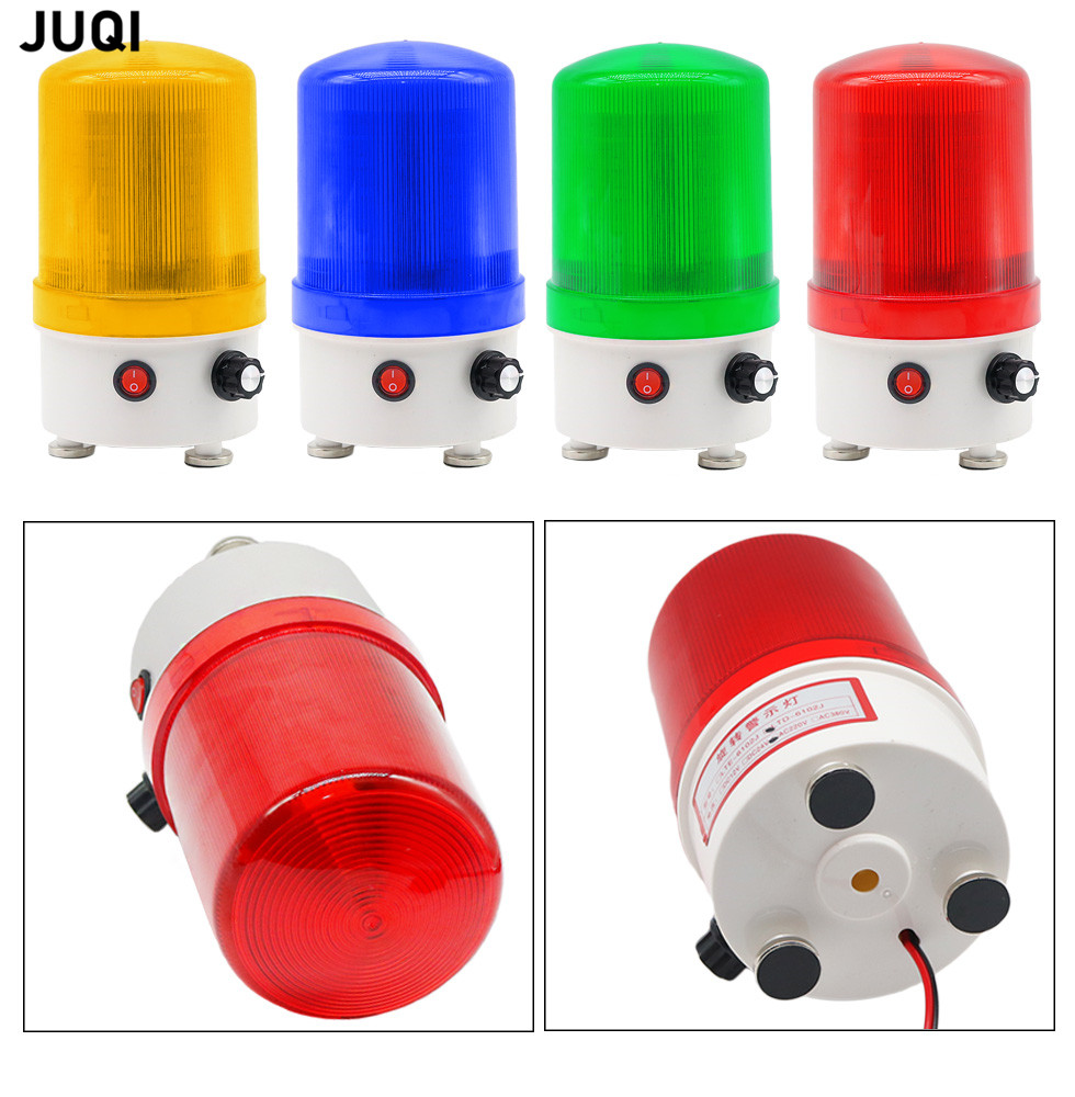 sound and light alarm 220v24v12v rotary warning light adjustable volume led sound and light integrated alarm indicator light