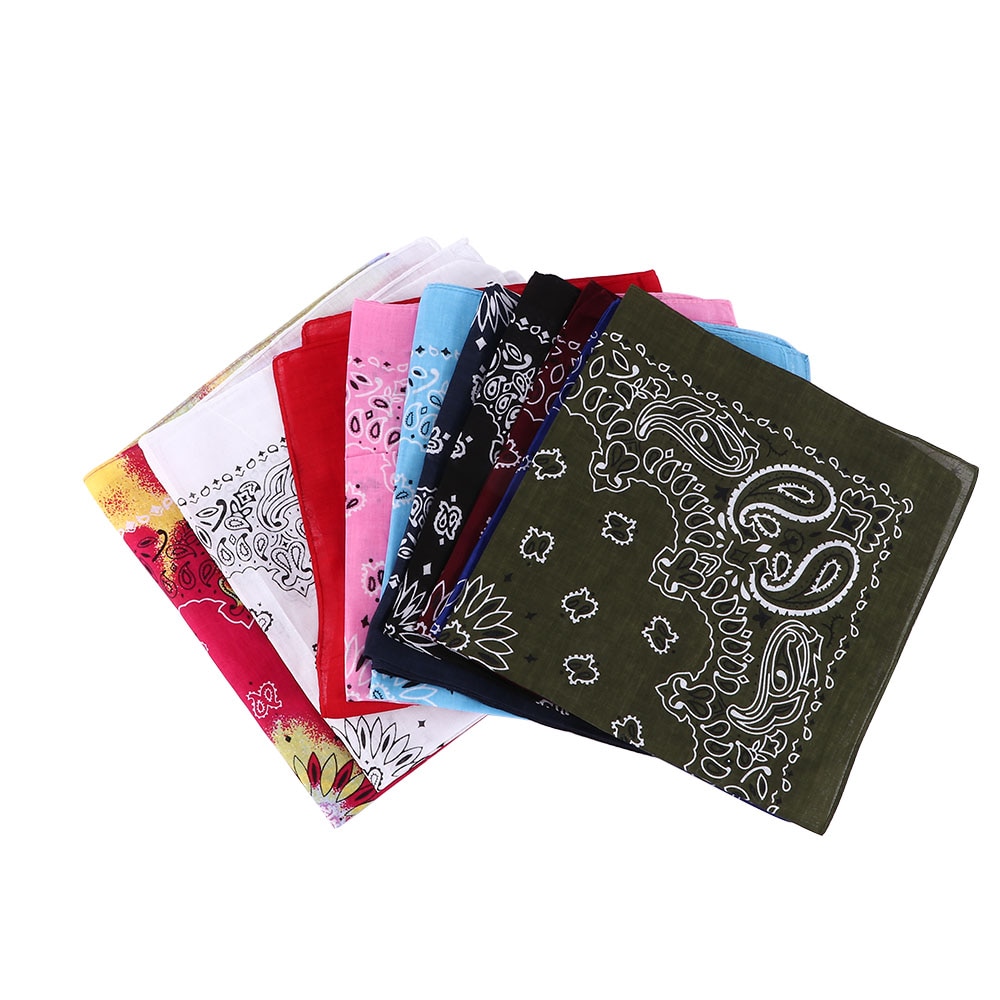 Unisex hip hop svart bandana huvudbonad hårband hals halsduk handled omslag fyrkantiga halsdukar tryck näsduk