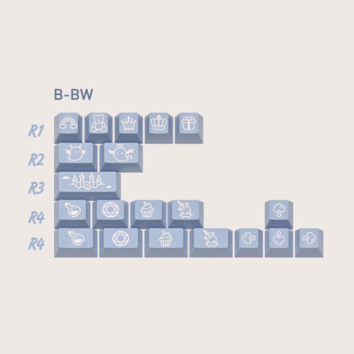 DOMIKEY Zero-G Studio Cherry Profile Keycaps For Mechanical Keyboard Double-Shot Triple-Shot PBT Keycap For GH60 GK64 RK87: BBW