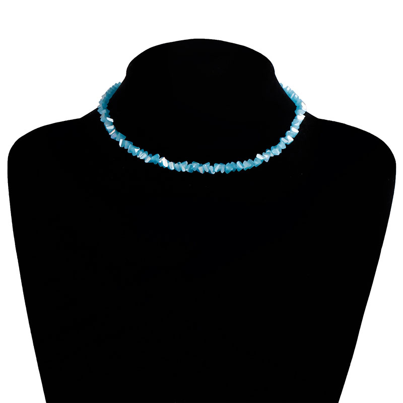 Gargantilla de cuentas irregulares de cristal de corte múltiple coreano para mujer, Collar de hueso Vintage transparente, joyería de cuello de: Pistola negra plateada