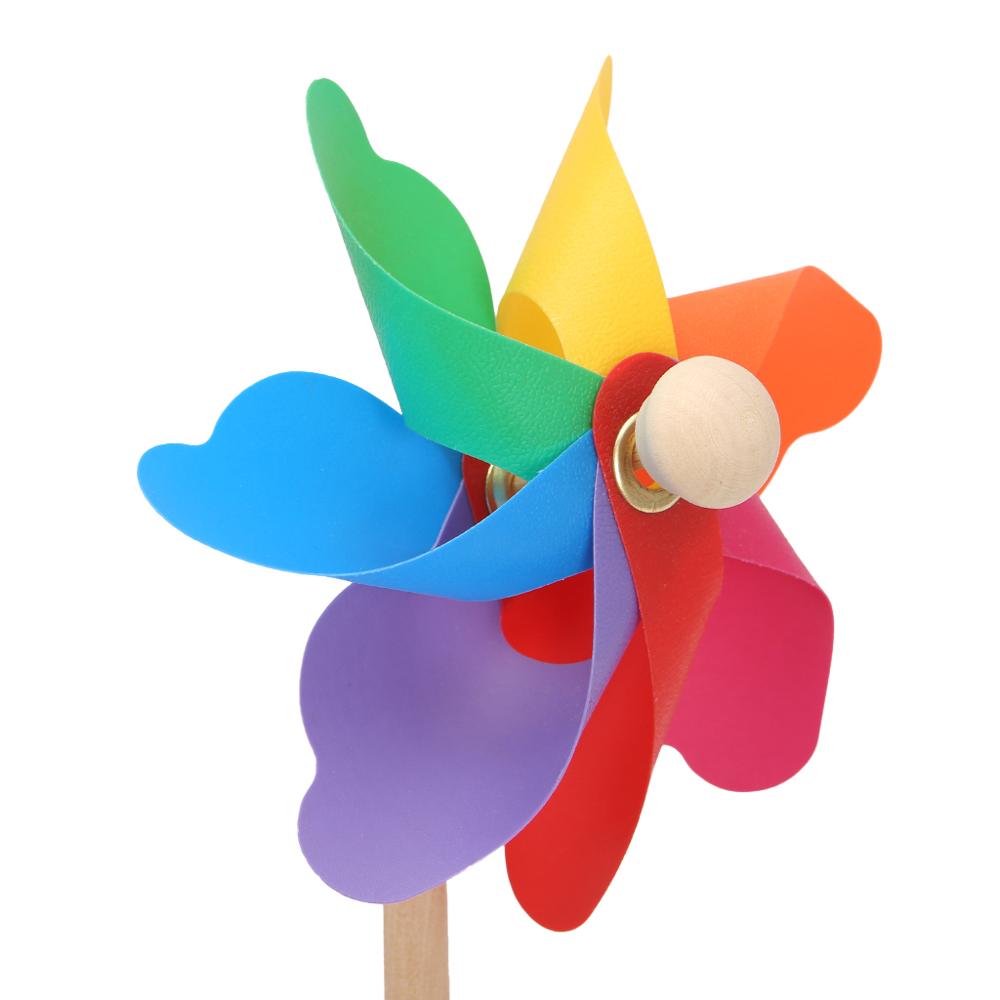 Wood Windmill Wind Spinner Pinwheels Home Garden Yard Decoration Kids Toys