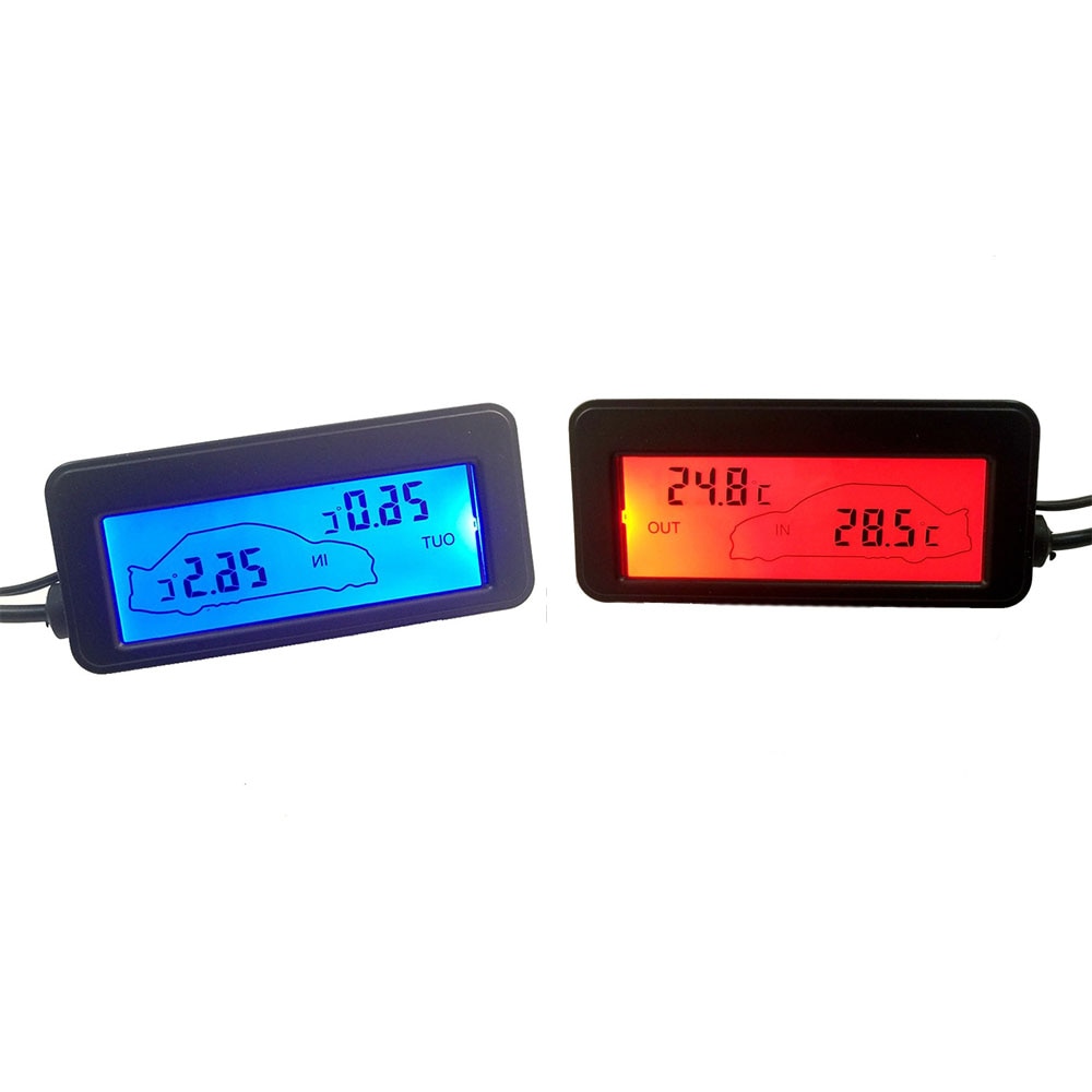 LCD auto binnen en buiten thermometer Auto thermometer 12v digitale backlight mini thermometer mini