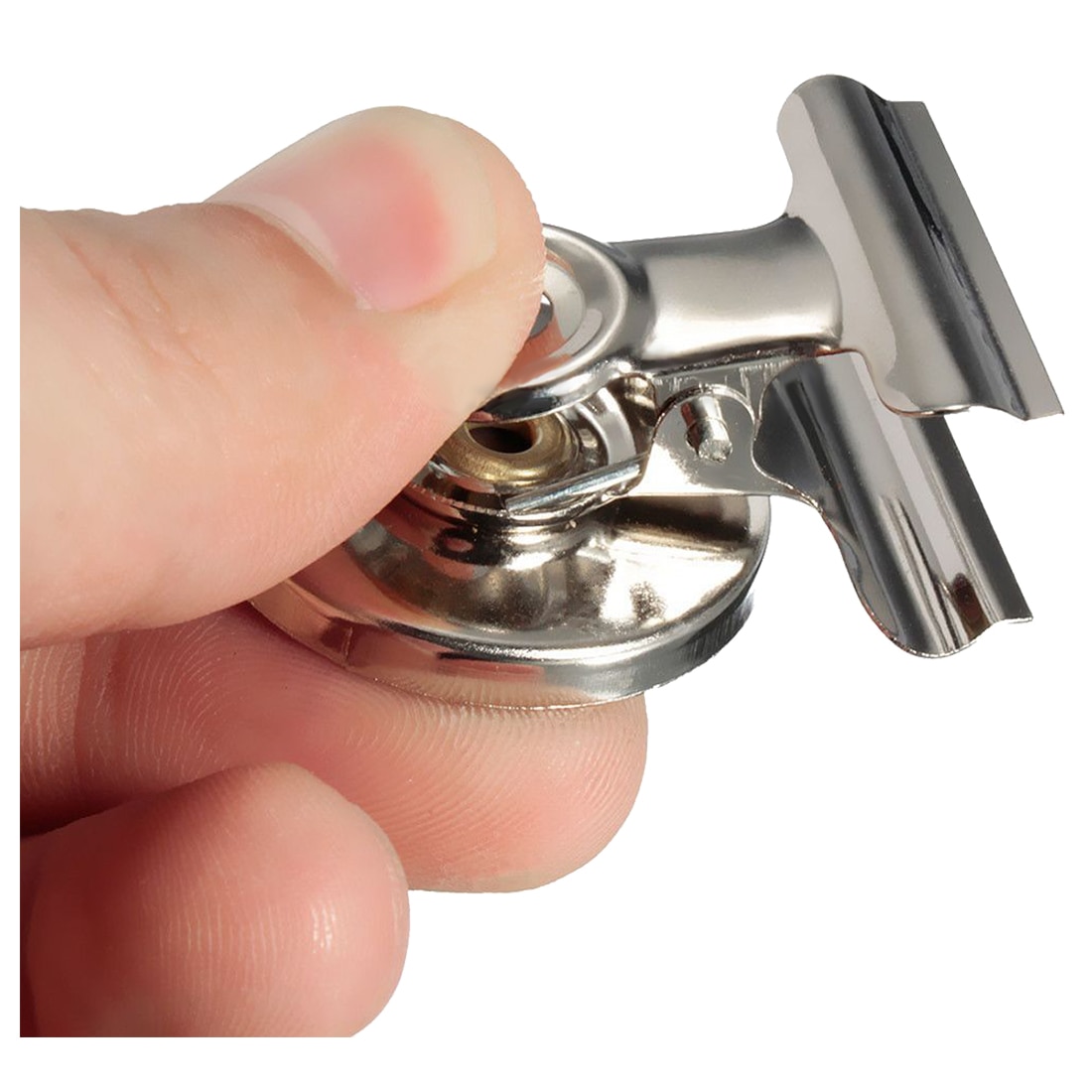 2 PCS of 5pcs 3cm Magnetic Clip Magnet Refrigerator Wall Memo Note Message Holder Silver