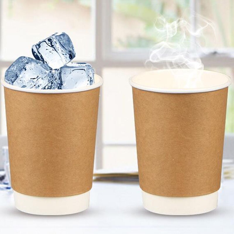 50 Stuks 280 Ml Wegwerp Papier Cup Home Office Drinken Houder Anti-Brandwonden Koffie Water Cups