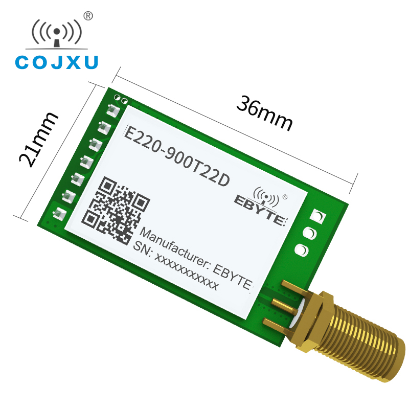 2pcs COJXU LLCC68 LoRa Module 868MHz /915MHz Rf Module 5km LoRa Wireless Transmitter and Receiver SMA-K Antenna E220-900T22D