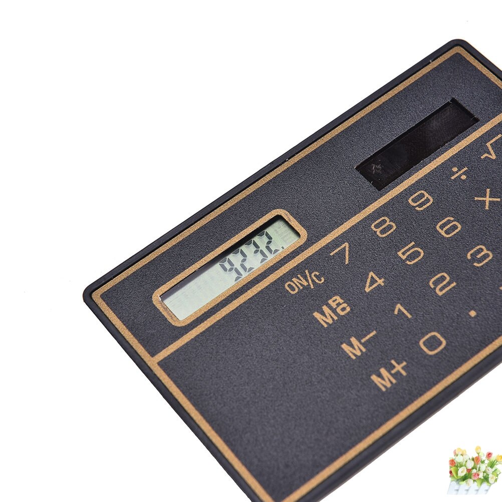 Mini Slim Credit Card Solar Power Pocket Calculator Counter Calculating Machine