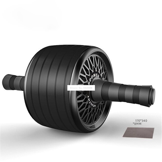 Single-Wheel Large Ab Roller Coaster Antiskid Ab Power Roller Multi Angle Exercise Abdominal Muscle Wheel Mute Abdomen Trainer: black