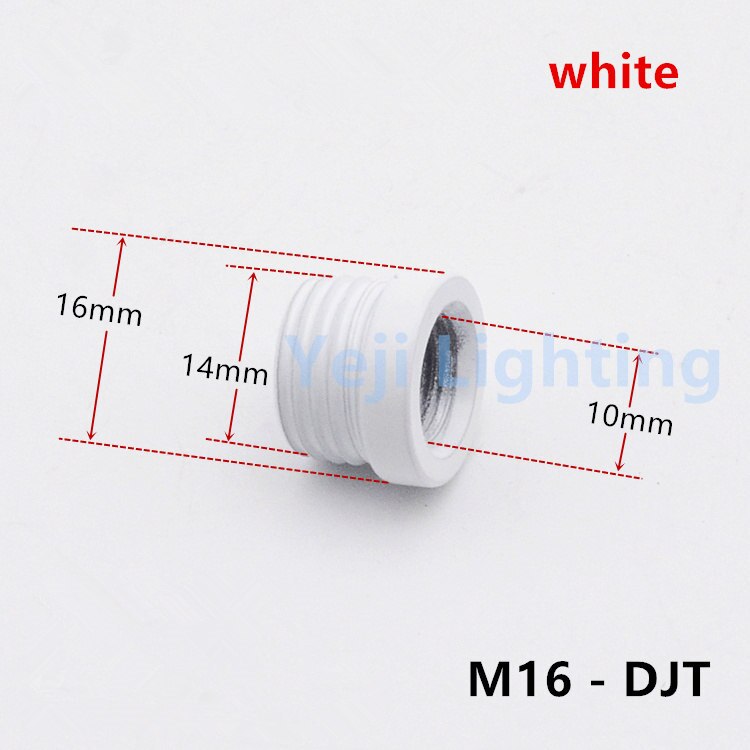 M16 M19 M25 lamp tooth tube adapter Wall lamp floor light tube connector outer thread inner thread pipe adapter tube connection: M16 - DJT - white