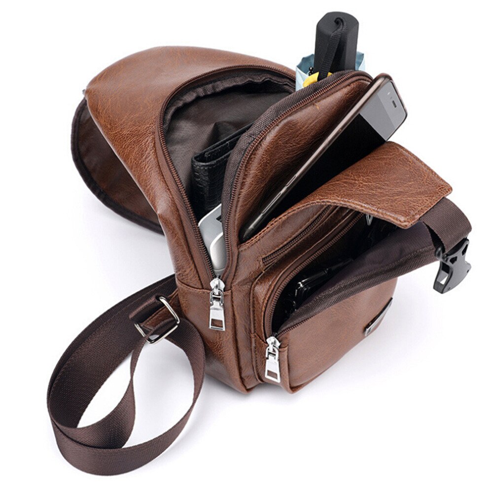 Männlichen Schulter Taschen USB Ladung Umhängetaschen Männer Anti Diebstahl Brust Tasche Schule Kurze Reise Boten Tasche für draussen Sport