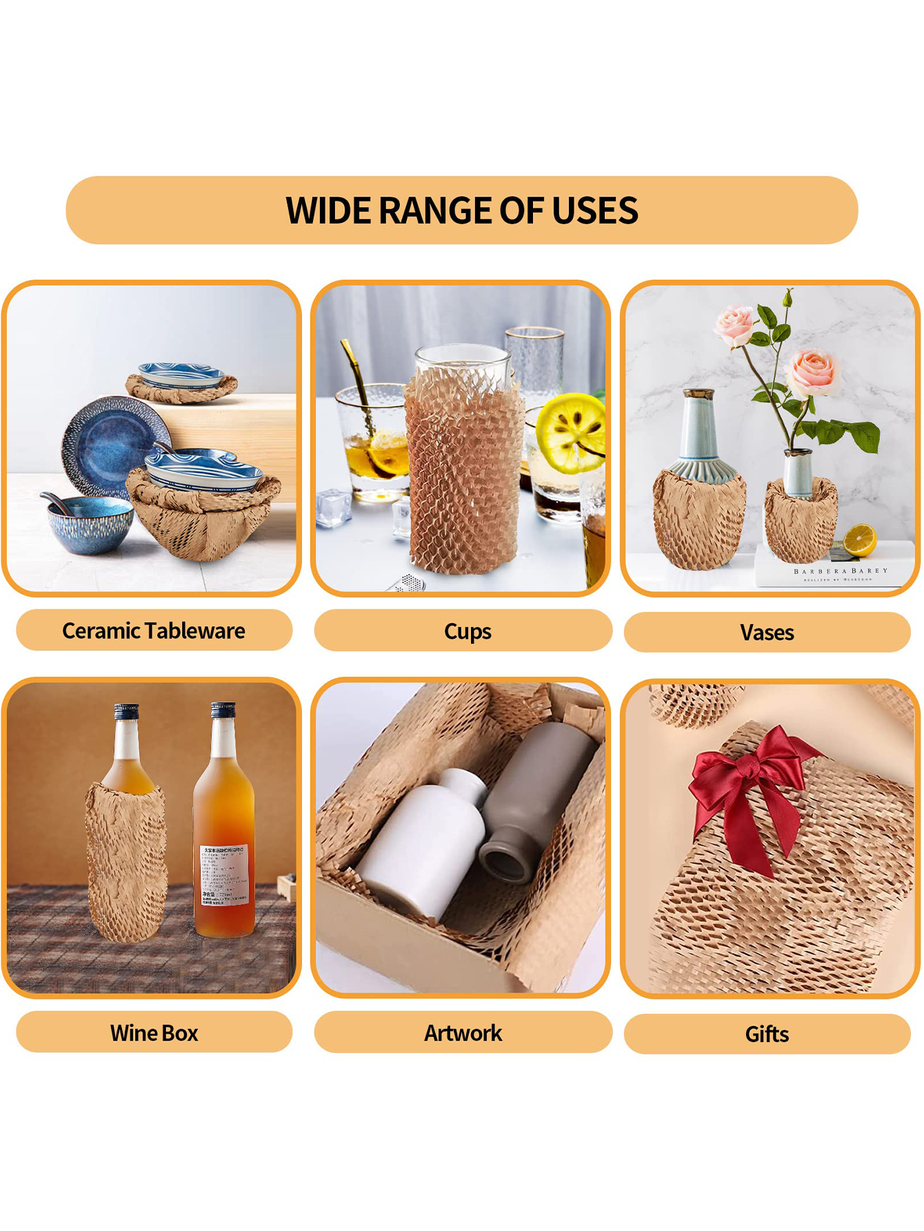 Braunes Waben-Verpackungspapier, dämpfendes Kraftpapier, Schlitzpapier für Höhle , Umzugsbedarf, Kraftpapier, Leben, Kunstaufbewahrung