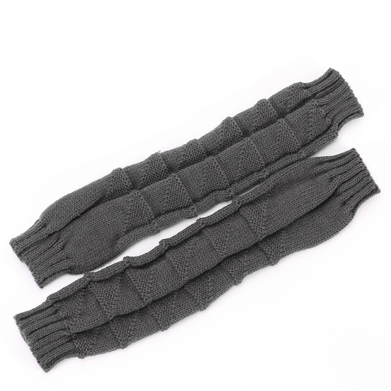 Retro kvinnlig kausal damhandskar twist fingerlösa handskar vinter armvärmare lång stickad vante för dam damhandskar: Mörkgrå