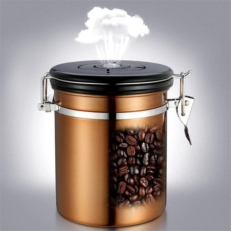 Stainless Steel Airtight Sealed Canister Coffee Flour Sugar Container Holder Can Storage Bottles Jars For Coffee Bean