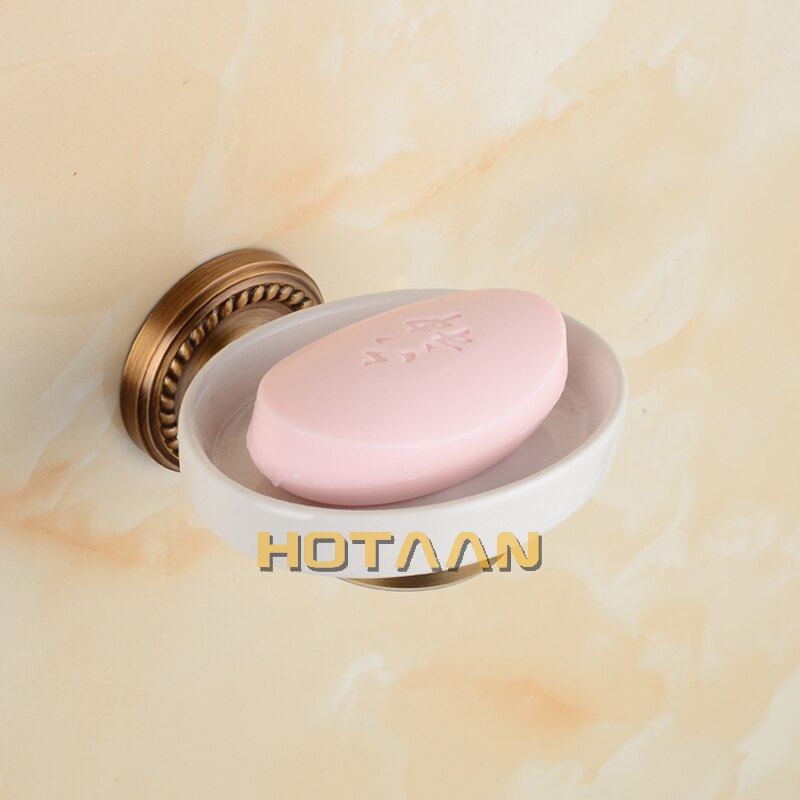 Antieke Koperen Zeephouder, Zuiver Koper Badkamer Zeep Mand, Keramische Schotel, Badkamer Accessoires YT-12295