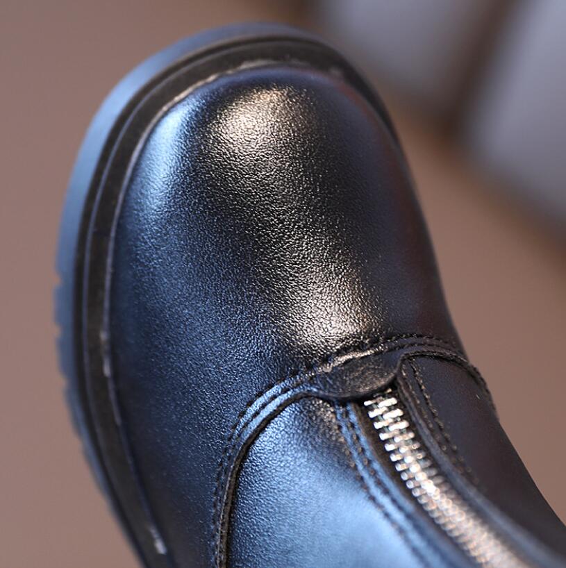 Herbst Winter freundlicher Stiefel Für Mädchen Kühlen Gummi Stiefel Knie-hohe freundlicher Motorrad Stiefel Lange Stiefel Martin stiefel Schwarz