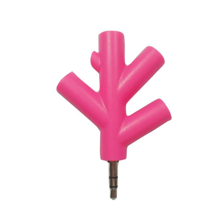 Audio Splitter Y Jack Male To 4 Female M/F 3.5mm Stereo Cable Adapter for Earphone Headphones Mobile Phone PC MP3 MP4: pink