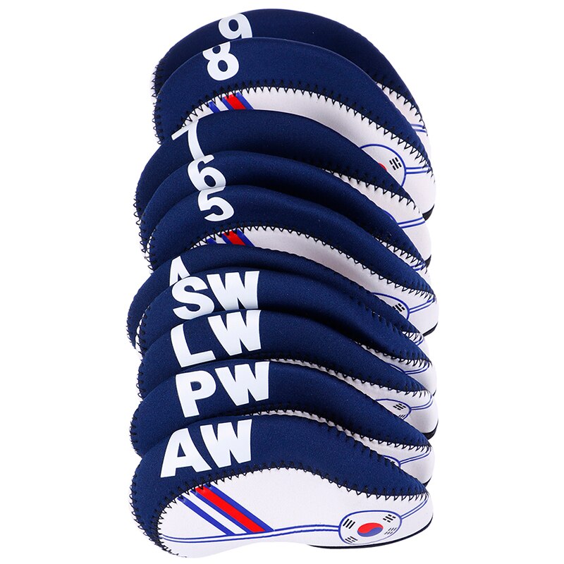 10PCS/Set Exquisite Golf Club Iron Head Covers Protector Golf Head Cover Sets Iron Club Head Cover Accessories