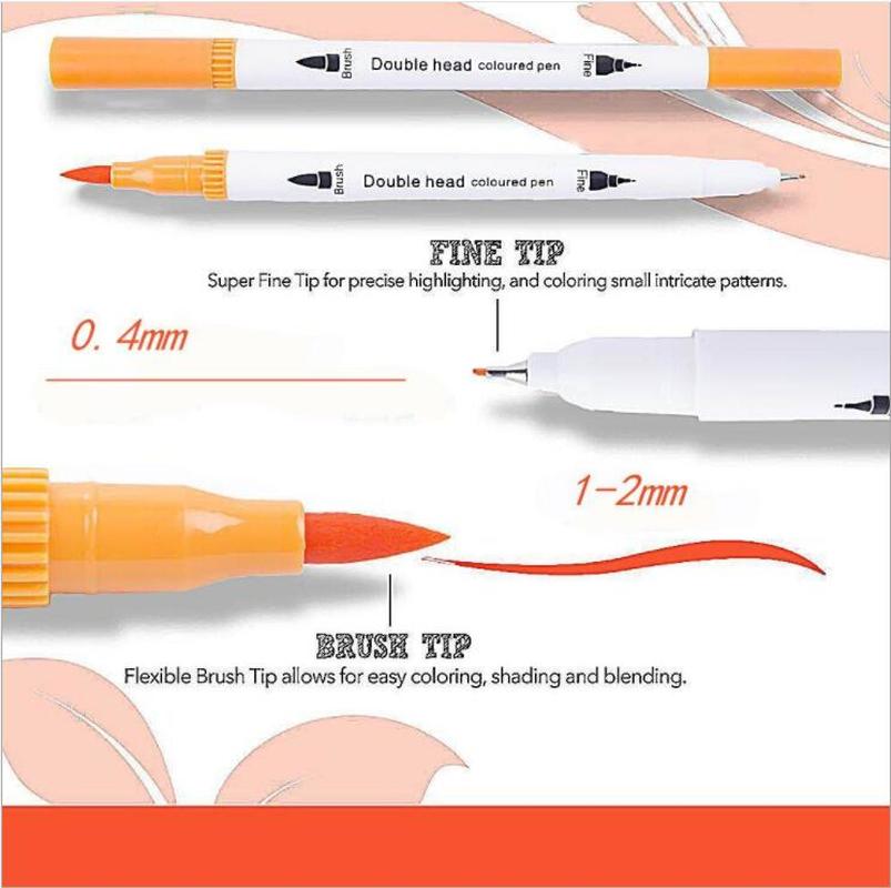 12/24/36 Stks/set Double Headed Marker Kleur Mark Pen Eenvoudige Mode Tekening Pen Studenten School Briefpapier Set