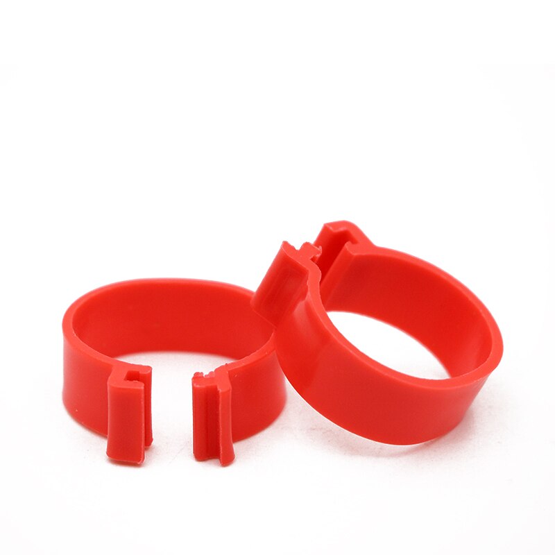 200 Stuks Kip Voet Ringen 20Mm Pluimvee Been Digitale Label Gesp Ring 6 Kleuren Zonder Woorden Plastic Kuiken Eend gans Apparatuur: Red