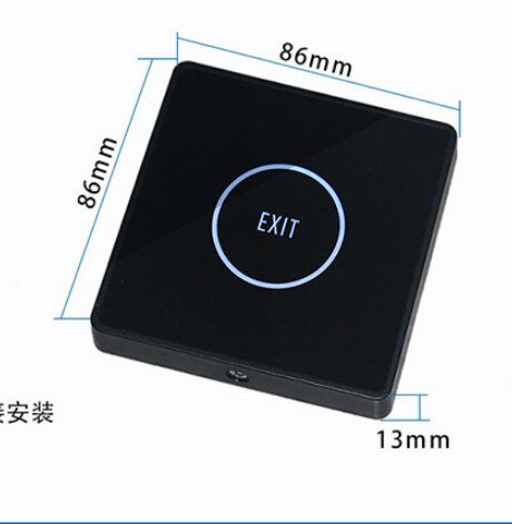 Touch Exit Button Remote Control Infrared Sensing Surface Plexiglass Waterproof LED Indicator Exit Switch Access Control system