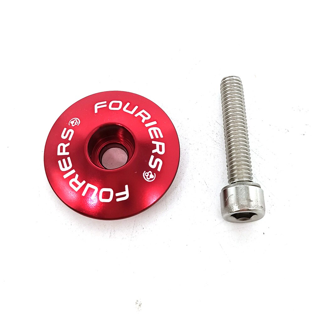 FOURIERS Bicycle Headset top cap With stainless steel screws bolt Fit on 1-1/8 fork MTB Road Bicycle Headsets Bicycle Part: Red