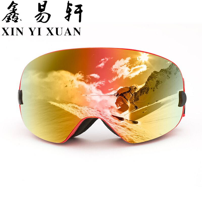 Skibriller dobbeltlags anti-dug skibriller vinterstil sfæriske skiøjnebeskyttelsesbriller udendørs voksen