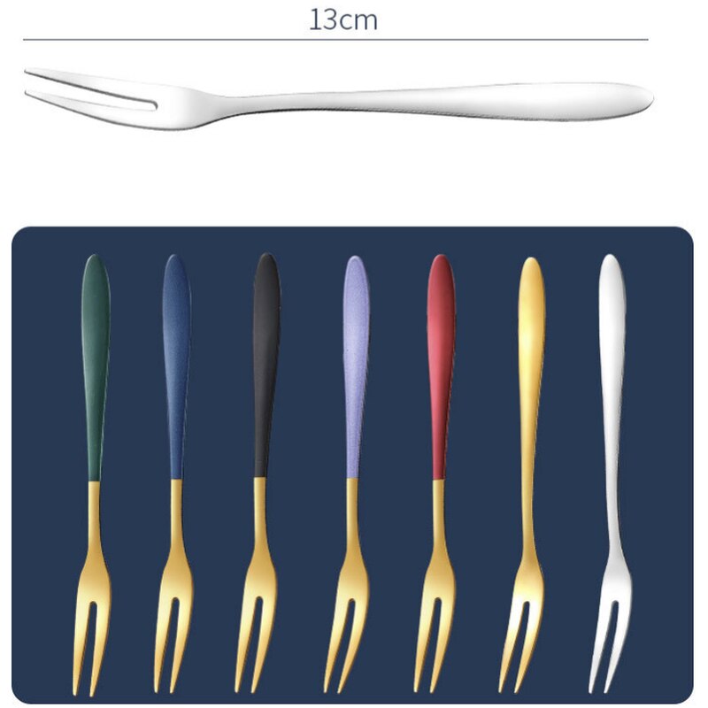 5 Pcs Fruit Fork Luxury Stainless Steel Gold Cake Dessert Forks Lovely Mini Fork Used For Cake in Party Snail Fork Restaurant