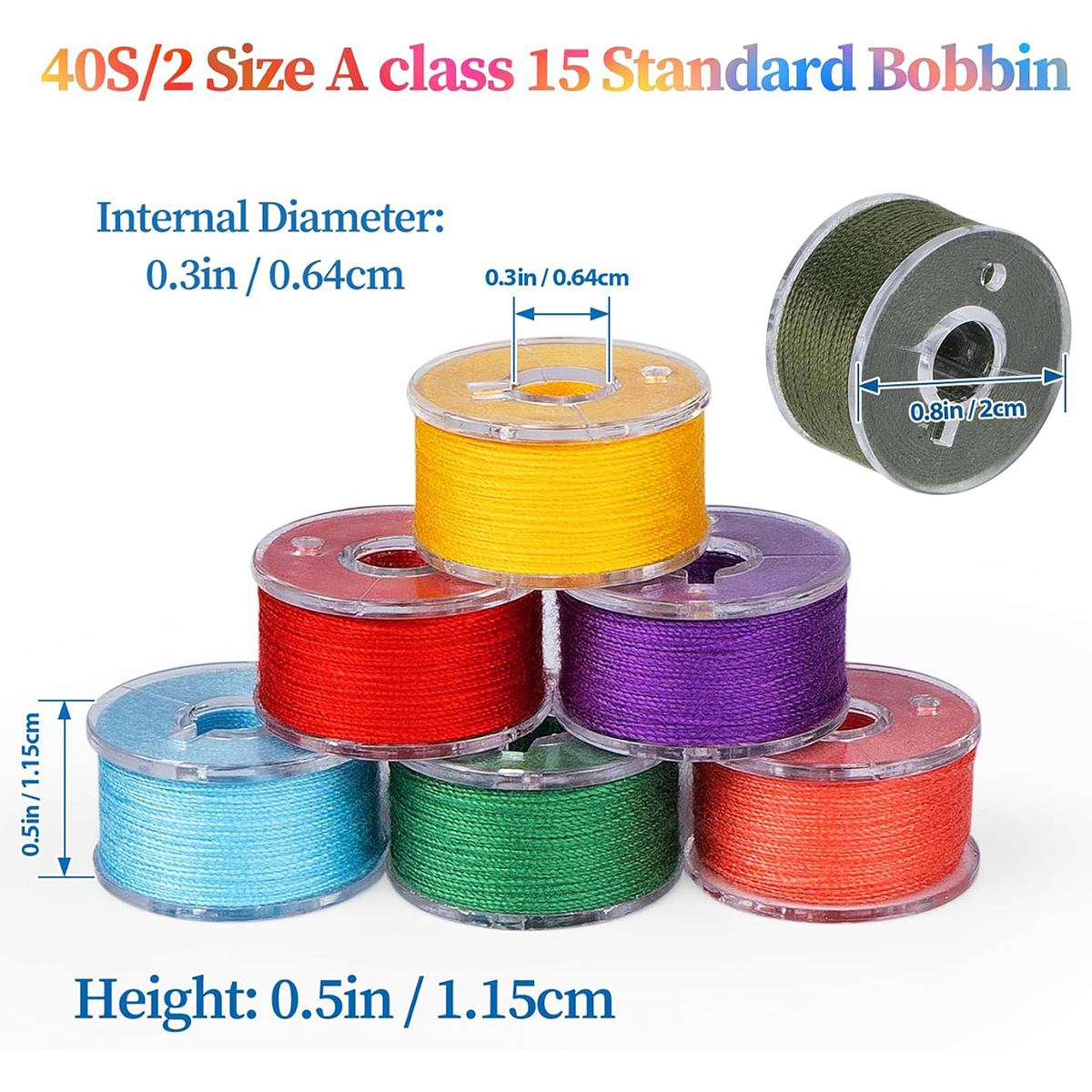 Bobinas de 20 piezas y hilos de coser, juego de bobinas de costura de hilo de bobina preenrolladas para máquina de coser casera Universal, hilo de poliéster