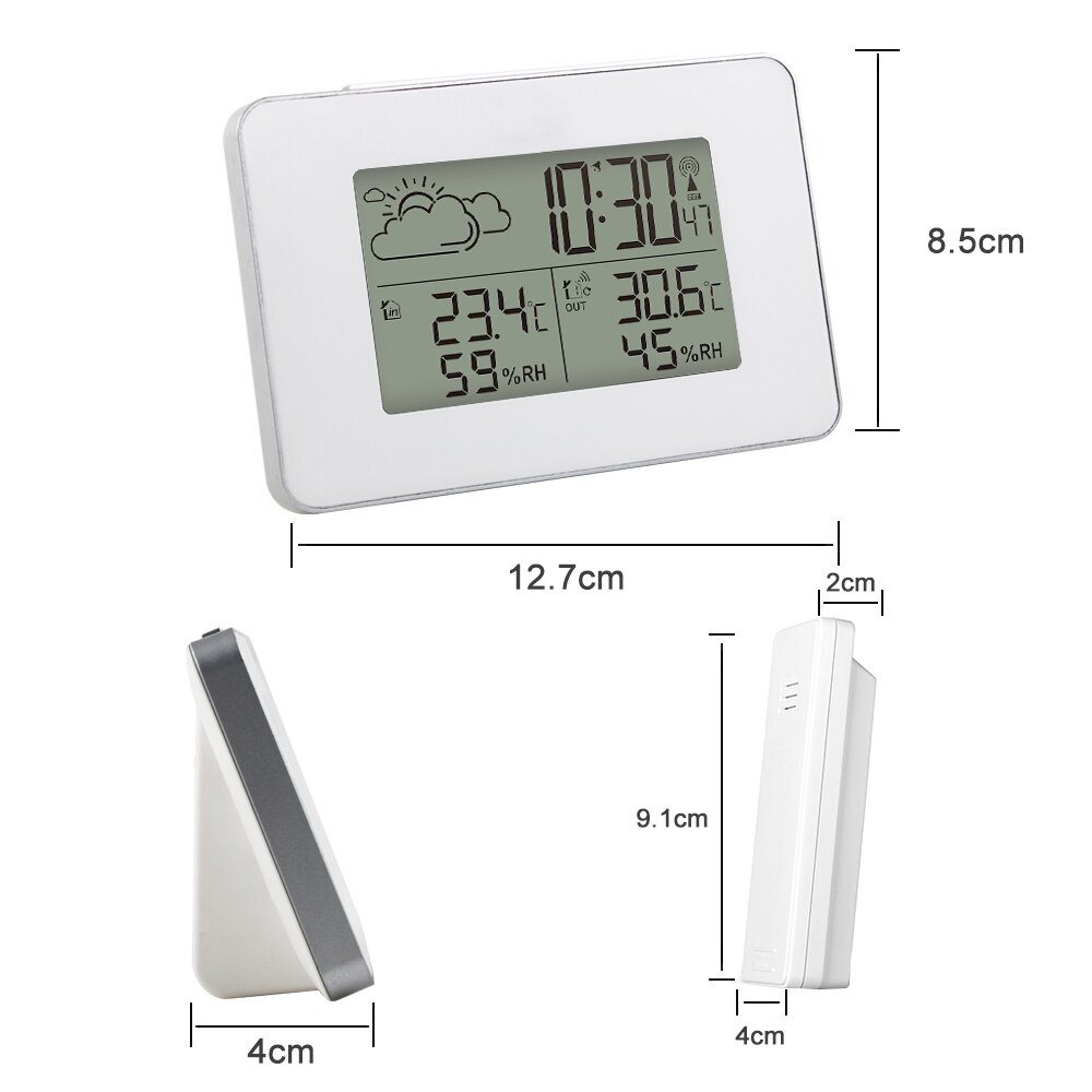 Wireless Weather Station Thermometer LCD Digital Screen Outdoor Forecast Sensor Clock Home Hygrometer