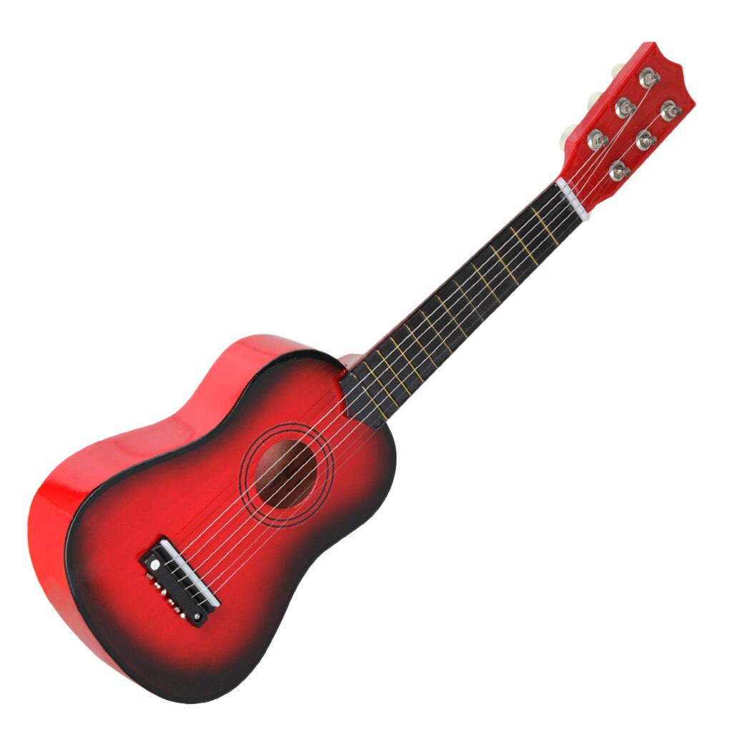 Guitarra acústica de 6 cuerdas para niños, instrumento Musical de madera maciza de 21 pulgadas, ideal para estudiantes principiantes, de cumpleaños y Navidad: Rojo