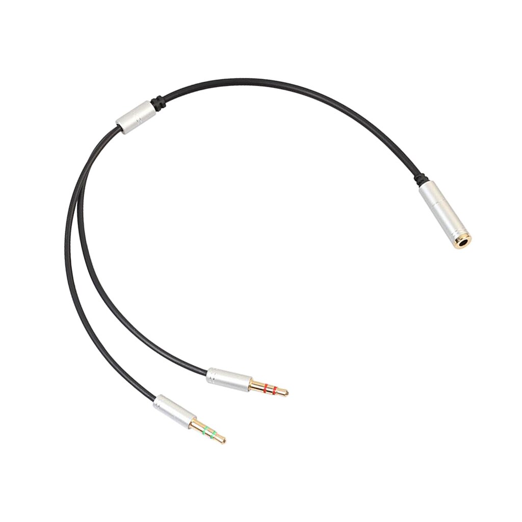 3.5mm Stereo Audio Cable Mic Splitter Adapter for PC Smartphone Headphone