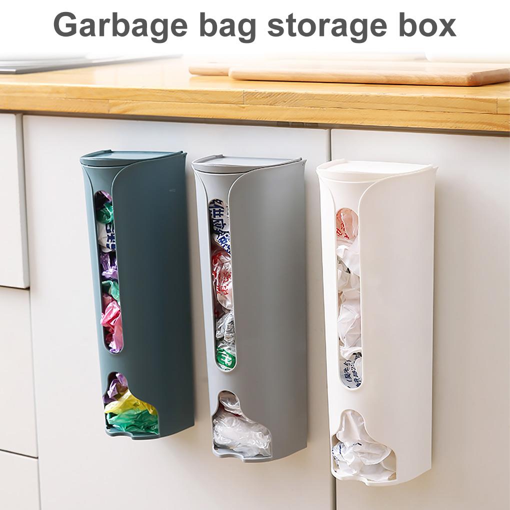Keuken Muur Gemonteerde Plastic Zak Opslag Houder Vuilnis Pouch Saver Organisator Dispenser