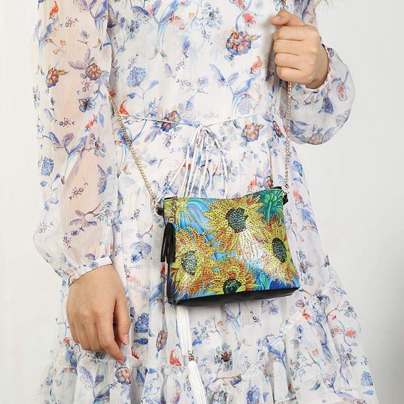 Diamond painting crossbody taske gør-det-selv skuldertaske med kæde lynlås håndtaske