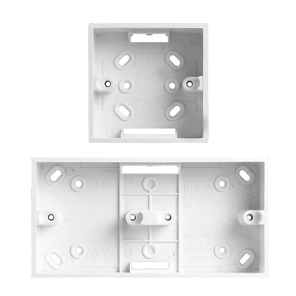Surface Mounted Switch Box PVC Flame Retardant 86 Single Socket mounting box Panel Base Junction Box
