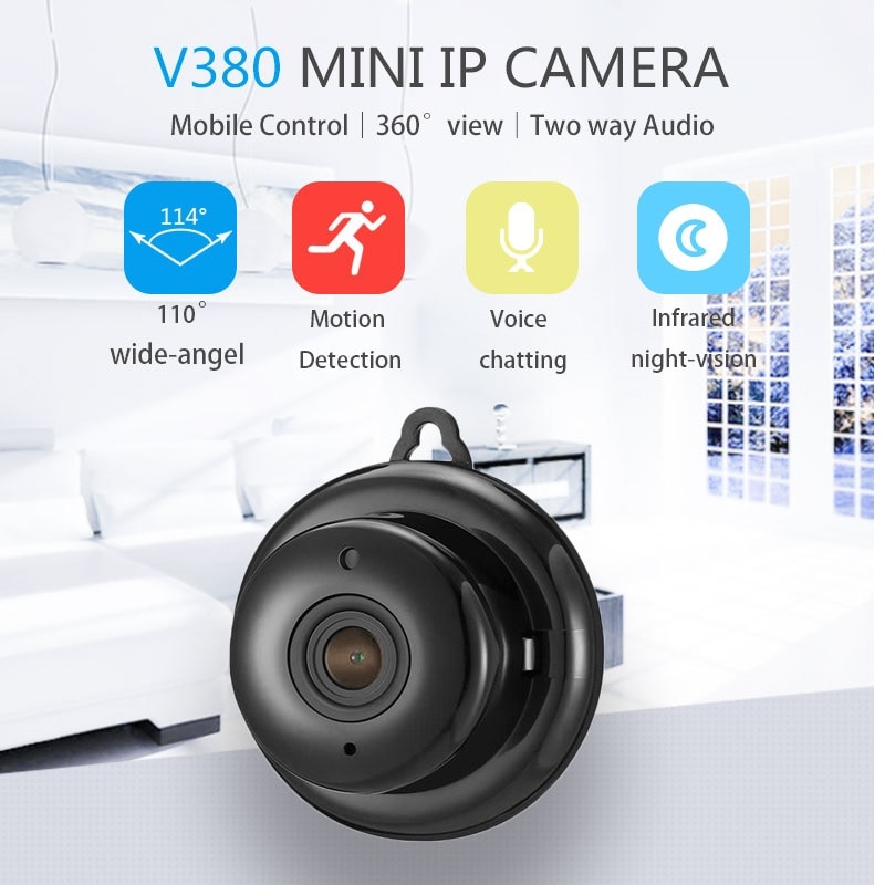 Home V380 2.1mm Lens 1080P Wireless Mini WIFI Night Vision Smart IP Camera Auto Onvif Monitor Baby Monitor Surveillance
