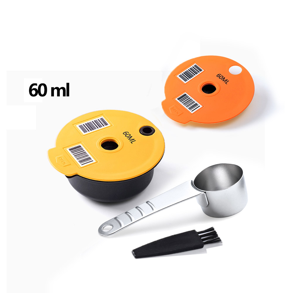 60/180200/220ML Reusable Coffee Capsule Pods for BOSCH-s Machine Tassimo Refillable Filter Pod Silicone Lid Replacement: Chocolate