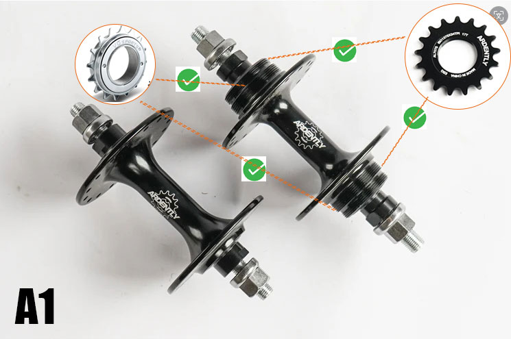 Ardently Fixed Gear Bike Hub 32H Holes Single Speed Track Bicycle Front And Rear Aluminum Alloy Bearing Hubs Cycling ACCESORIES: WHITE